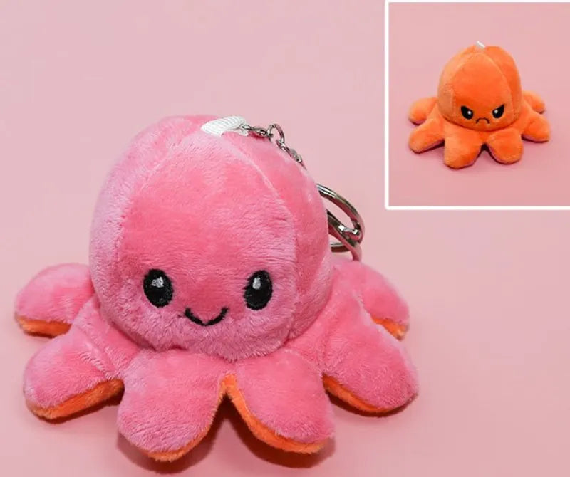 [1 PIECE] Reversible Octopus Plush Keychain