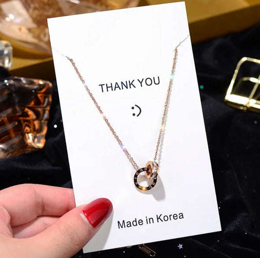 [1 PIECE] Stainless Steel Double Ring Necklace