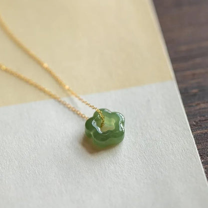 [1 PIECE] Jade Flower Pendant Necklace