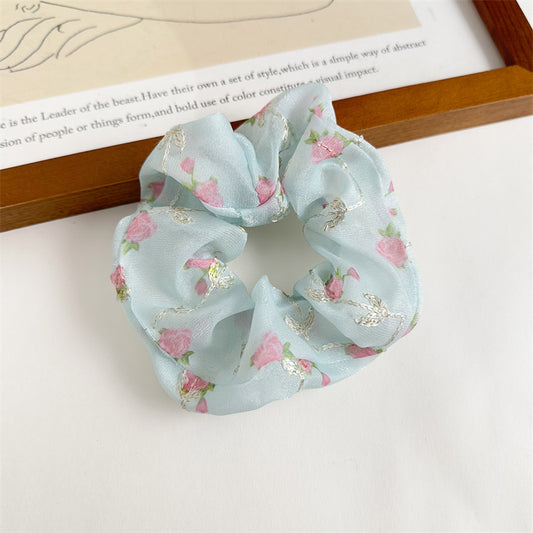 [1 PIECE] Flower Embroidered Large Scrunchie