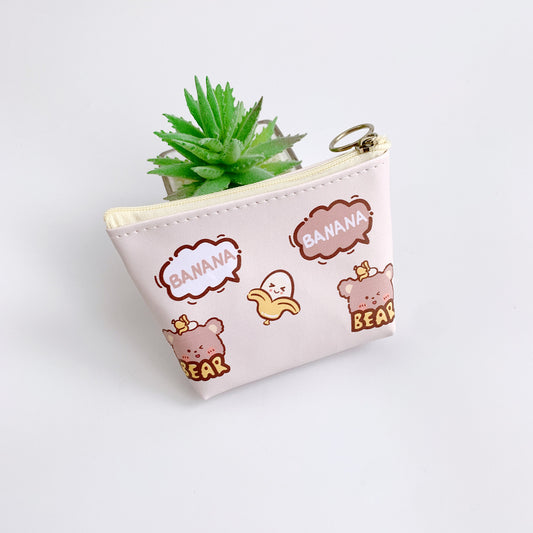 [1 PIECE] Banana Bear Zip Coin Purse