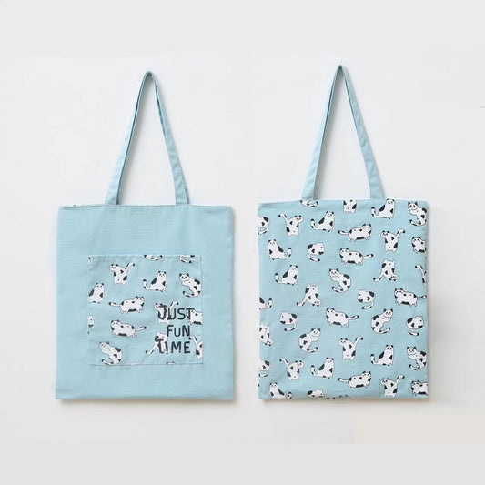 [1 PIECE] Cats Reversible Canvas Tote Bag