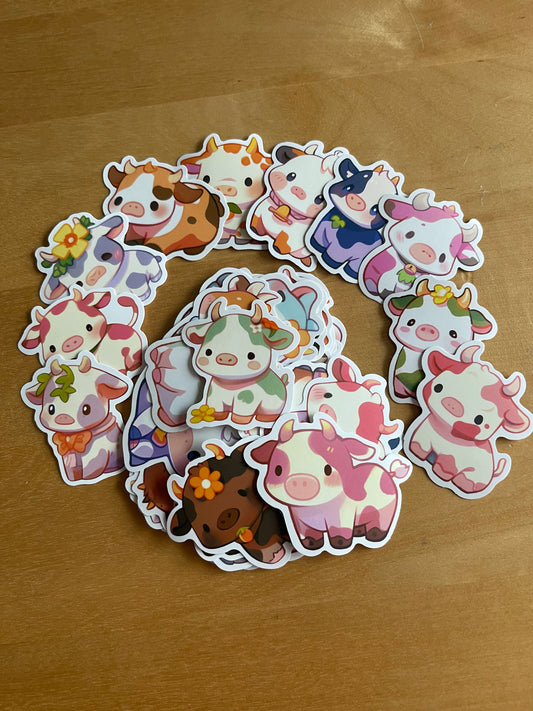 [5 PIECES] Cute Cows Sticker Surprise Set