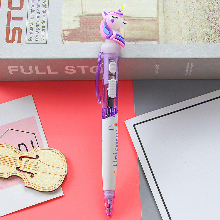 [1 PIECE] Light-up Unicorn Retractable Gel Pen